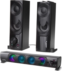 Audiocore stereofónne počítačové reproduktory 2.0 so soundbarom a RGB