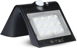 Solárne nástenné LED svetlo 1.5 W, čierne – V-TAC