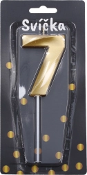 Párty sviečka číslo 7 zlatá