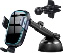 Automatický držiak do auta s bezdrôtovým nabíjaním Qi 15 W