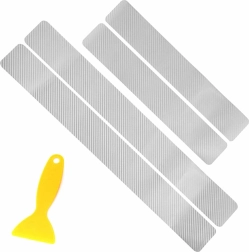 Ochranné nálepky na prahy dverí 4ks strieborné carbon