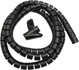 Organizér – špirálová maska na káble 25 mm × 2 m MACLEAN MCTV-676 B, čierna