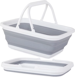 Skladací silikónový nákupný košík s rukoväťami 9 l