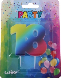 Narodeninová sviečka číslo 18 dúhová