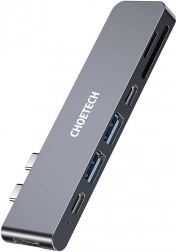 Dokovacia stanica Choetech pre MacBook Pro, 7v2 USB-C, Thunderbolt 3 (strieborná)