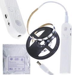 LED pásik so senzorom pohybu, 1 m, studená biela, napájanie USB/AAA