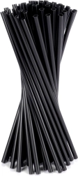 Čierne slamky na nápoje 22 cm, 50 ks