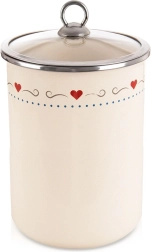 Smaltovaná dóza na potraviny s preskleným vekom TONCA 1,9 l