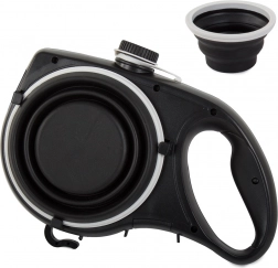 Vodítko pre psy s integrovanou skladacou miskou