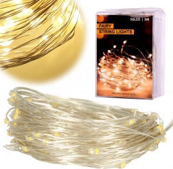 Dekoratívne LED drôtikové svetielka 5 m, 50 LED – Teplá