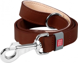 Kožené vodítko pre psy WAUDOG, 20 mm, 122 cm, hnedé