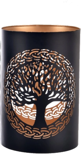 Kovový svietnik TREE v čierno-zlatom prevedení 22 cm