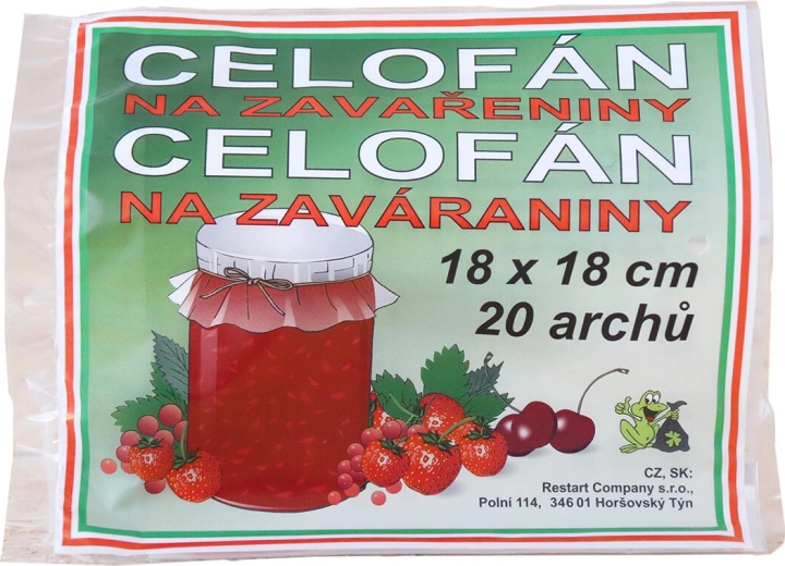 Celofánové archy na zaváranie 18 × 18 cm (20 ks)