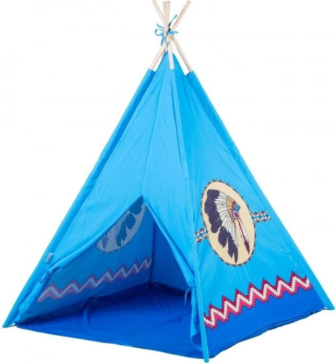 Detský stan teepee s oknom – Modrá