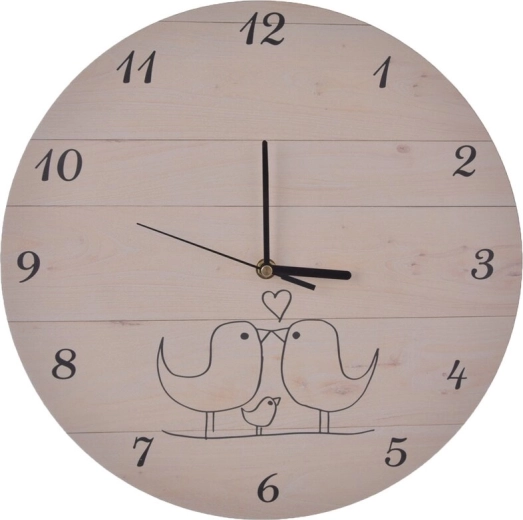 Nástenné hodiny Birds béžové 34 cm