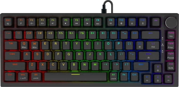 Magnetická herná klávesnica Astral s prepínačmi OUTEMU White Jade a RGB podsvietením, čierna