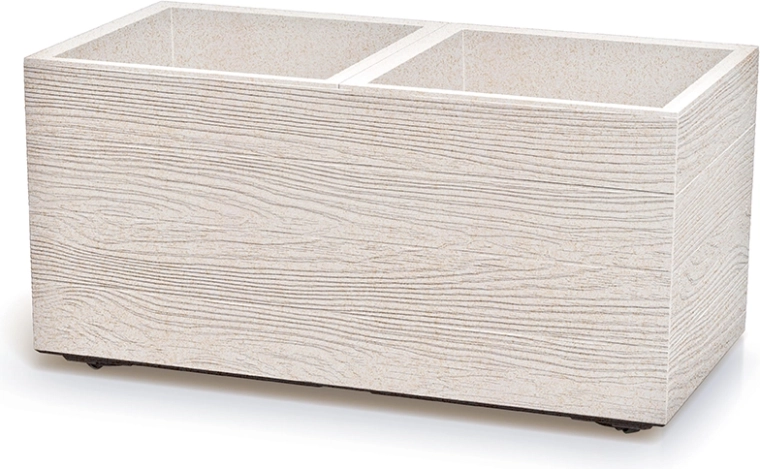 Plastový kvetináč Madera Case Eco Wood 77 cm – biely
