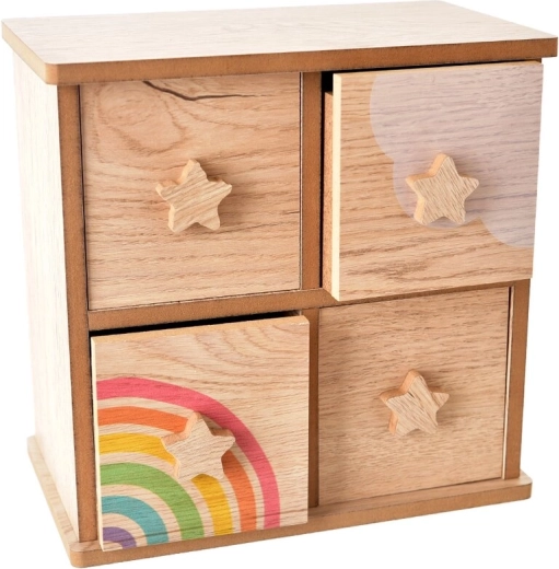Drevený organizér Rainbow so 4 zásuvkami