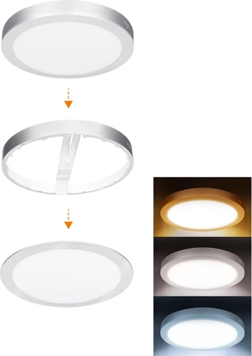 Solight LED mini panel do kúpeľne 2v1 okrúhly 24 W IP54 3CCT strieborný
