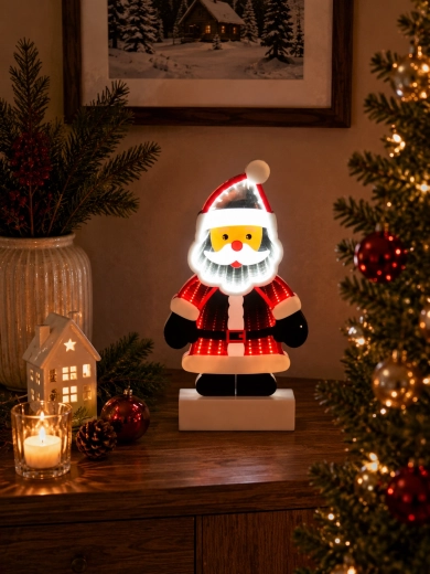 3D vianočná dekorácia Santa Claus s nekonečným zrkadlovým efektom LED - 1 kus