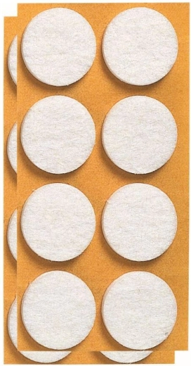 Filcové samolepiace podložky pod nábytok 20 mm biele (24 ks)