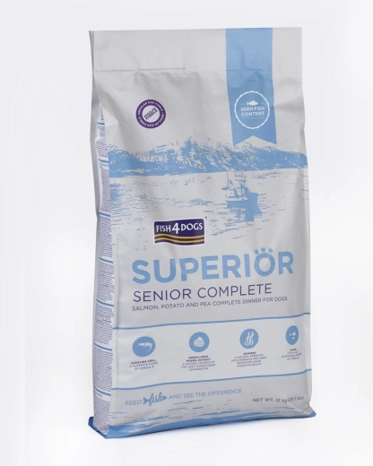 Granule pre starších psov s lososom a zemiakmi FISH4DOGS Superior 12 kg