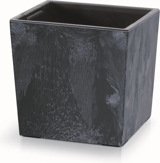 Kvetináč Urbi Square Low Beton Effect s vložkou 30 cm antracit