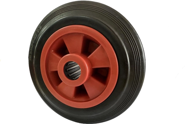 Náhradné plastové koliesko s obručou 125 mm, hriadeľ 12 mm