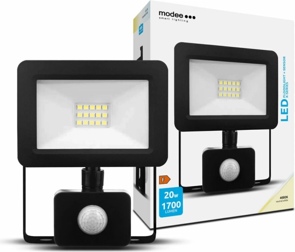 Modee LED reflektor X‑series 20 W, neutrálna biela, so senzorom