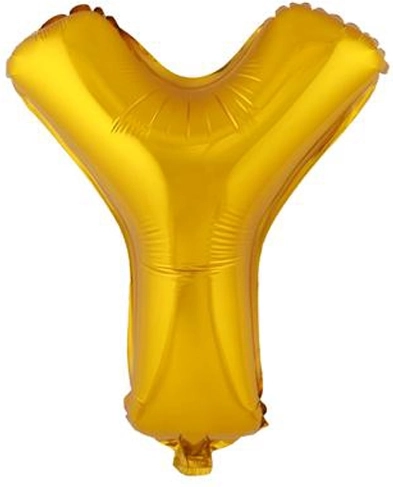 Fóliový balónik TORO písmeno Y 30 cm zlatý