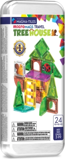 Magna-tiles microMAGS cestovná magnetická stavebnica Dom na strome 24 dielikov