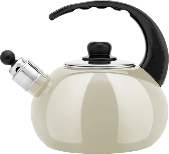 Smaltovaný čajník na sporák 2,5 l krémový