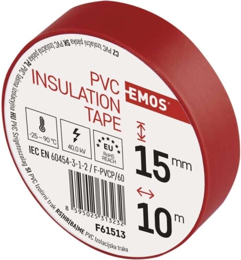Izolačná PVC páska 15 mm × 10 m červená