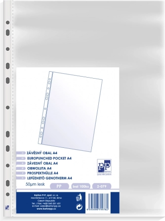 Euroobal A4 z polypropylénu, lesklý, 45 mikrónov