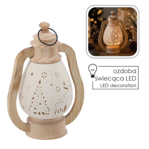Vianočná figúrka – keramický LED lampáš – 1 kus