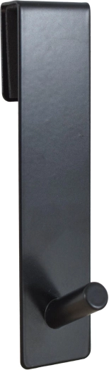 Čierny nerezový vešiak na dvere 6 × 20 cm