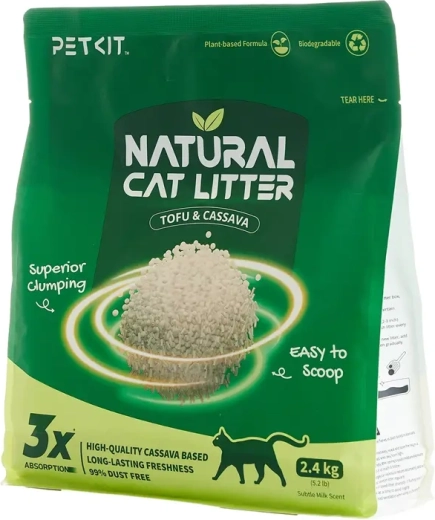 Petkit Natural cat litter - prírodné hrudkujúce stelivo pre mačky (4× 2,4 kg)