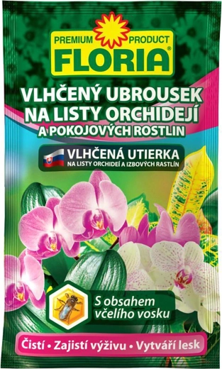 Vlhčená utierka na listy orchideí a izbových rastlín FLORIA 6 g