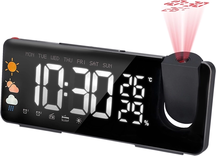 Solight projekčný budík s meteostanicou a FM rádiom