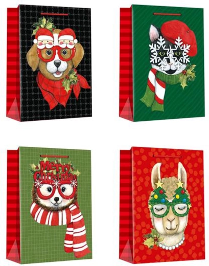 Vianočná darčeková taška 32 × 26 × 10 cm – mix motívov