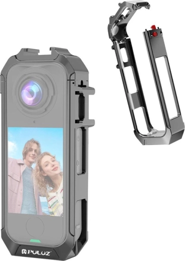 Kovové ochranné puzdro Puluz pre Insta360 X4 Air sivé
