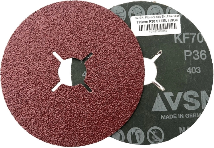 Vláknitý brúsny kotúč 115 mm, zrnitosť 24