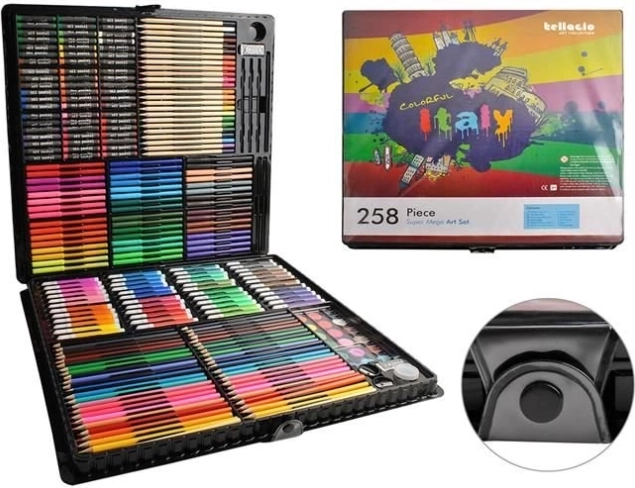 Súprava na maľovanie a kreslenie v kufríku 288 kusov