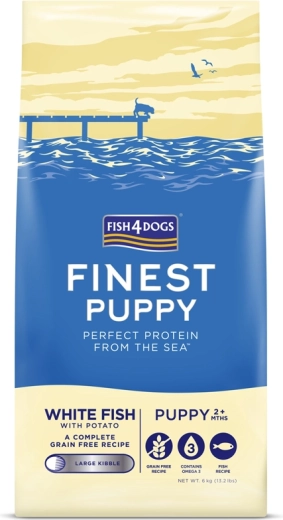 Granule pre šteňatá z bielej ryby so zemiakmi 6 kg FISH4DOGS