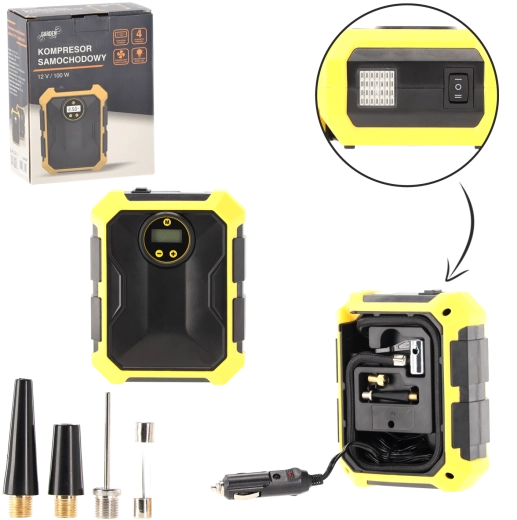 Autokompresor 12V 100W s digitálnym displejom a LED svetlom