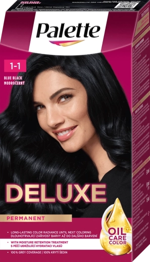 Palette Deluxe trvalá farba na vlasy modročierna 50 ml