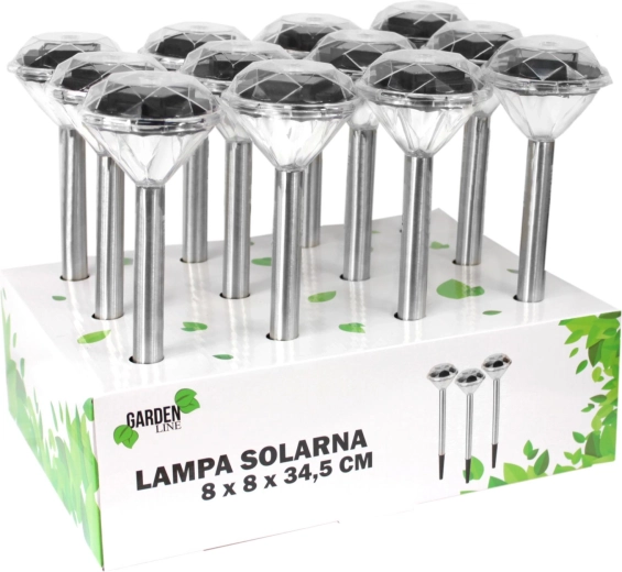 Solárna záhradná lampa Diamond 8 × 8 × 34,5 cm