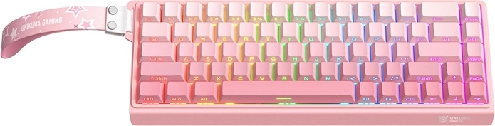 Mechanická herná klávesnica onikuma g69 ružová 60% rgb