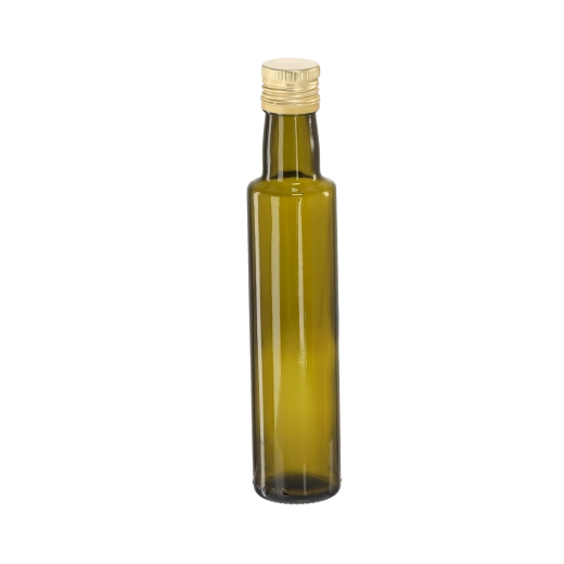 Sklenená fľaša Dorica 250 ml tmavo olivová