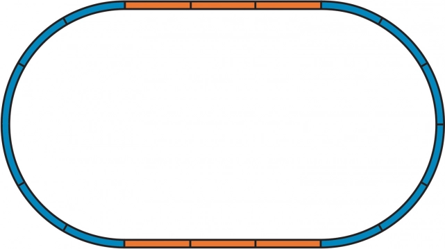 Hotový ovál koľajiska na okamžitú jazdu